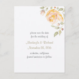 かわいい水色のバラ日付を保存 案内ポストカード