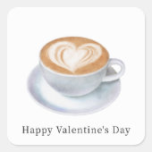 かわいい水色のバレンタイン スクエアシール (正面)