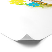 かわいい水色のベビークマ男の子ベビーシャワー ポスター (角)