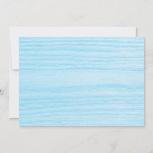 かわいい水色のベビークマ男の子ベビーシャワー 招待状 (裏面)