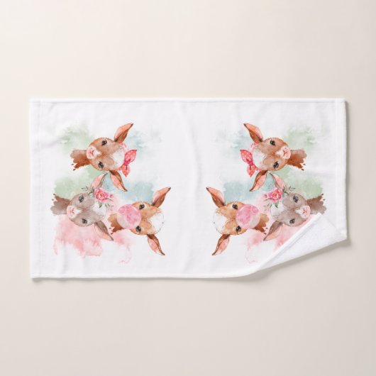 かわいい水色のベビーヤギ – 答えはヤギ バスタオルセット (ハンドタオル)