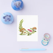 かわいい水色のマッシュルームパターンコーヒーマグカード チラシ (シングル)