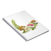 かわいい水色のマッシュルームパターンコーヒーマグカード ノートブック (右側)