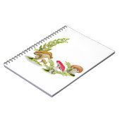 かわいい水色のマッシュルームパターンコーヒーマグカード ノートブック (左側)