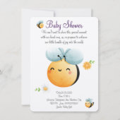 かわいい水色のミツバチの招待 セーブザデート (正面)