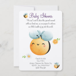 かわいい水色のミツバチの招待 セーブザデート