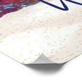 かわいい水色の亀の誕生日ウェルカムサイン ポスター (角)