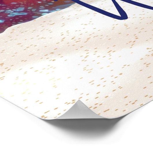 かわいい水色の亀の誕生日ウェルカムサイン ポスター (角)