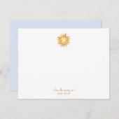 かわいい水色の太陽男の赤ちゃん子供部屋 サンキューカード (正面/裏面)