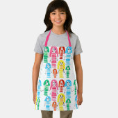 かわいい水色の女の子ファンキーおもしろい エプロン (インサイチュ)