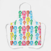 かわいい水色の女の子ファンキーおもしろい エプロン (正面)