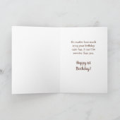 かわいい水色の子犬の名前をカスタムする1st誕生日 カード (内部)