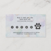 かわいい水色の子犬バブルスッドドッグトリマー ロイヤリティカード (裏面)