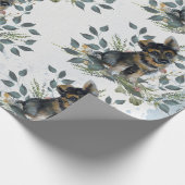 かわいい水色の子犬 ラッピングペーパー (角)