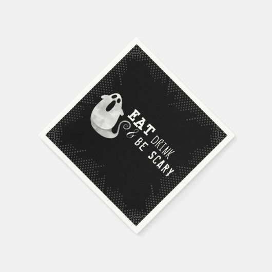 かわいい水色の幽霊食べ飲み物怖いハロウィン スタンダードカクテルナプキン (角)