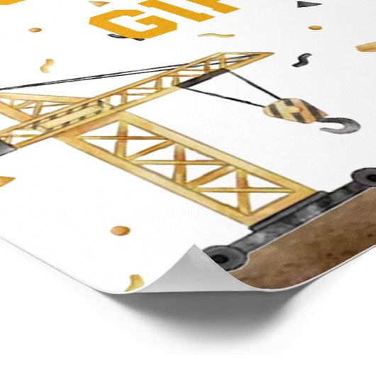 かわいい水色の建築カードとギフト ポスター (角)