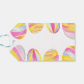 かわいい水色の明るいパステルイースターエッグの好意 ギフトタグ (裏面横)