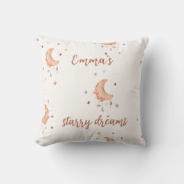 かわいい水色の月と星 クッション