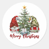 かわいい水色の格言メリークリスマス ラウンドシール (正面)