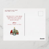 かわいい水色の格言メリークリスマス 箔シーズンポストカード (裏面)