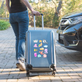 かわいい水色の海の生き物フグ シール (スーツケースインサイチュ)