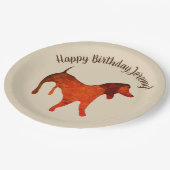 かわいい水色の犬、誕生日カスタム紙プレート ペーパープレート (アングル)