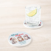 かわいい水色の猫サンタ・メリークリスマス コースター (側面)