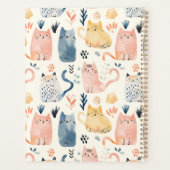 かわいい水色の猫スクリプト名レシピ プランナー手帳 (裏面)