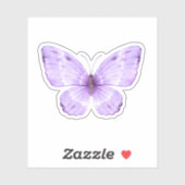かわいい水色の紫色の蝶 シール (シート)