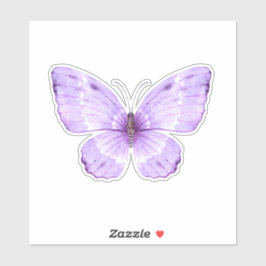 かわいい水色の紫色の蝶 シール