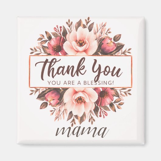 かわいい水色の花happy mother's day#2 マグネット (正面)