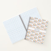 かわいい水色の虹と星パーソナライズされた ノートブック (内部)