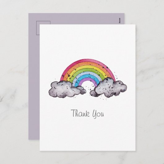かわいい水色の虹と雲 シーズンポストカード (正面/裏面)