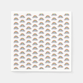 かわいい水色の虹と雲 スタンダードカクテルナプキン