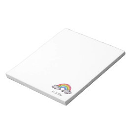 かわいい水色の虹と雲 ノートパッド