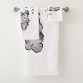 かわいい水色の虹と雲 バスタオルセット