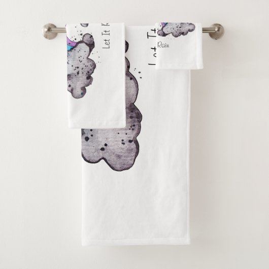 かわいい水色の虹と雲 バスタオルセット (インサイチュ)