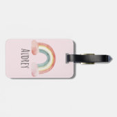 かわいい水色の虹パーソナライズされた ラゲッジタグ (裏面横)