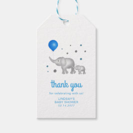 かわいい水色の象ありがとう ギフトタグ
