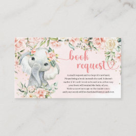 かわいい水色の象の赤面バラブックリクエスト エンクロージャーカード