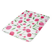 かわいい水色の赤いさくらんぼ バスマット (アングル)