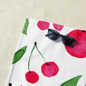 かわいい水色の赤いさくらんぼ ビーチタオル (インサイチュ)