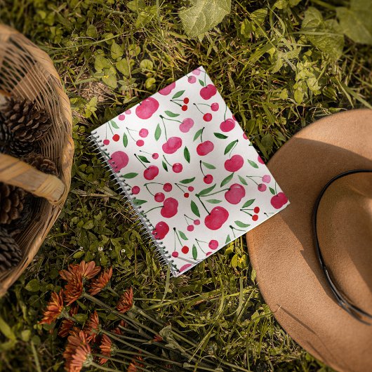 かわいい水色の赤いさくらんぼ プランナー手帳