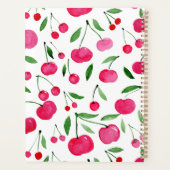 かわいい水色の赤いさくらんぼ プランナー手帳 (裏面)