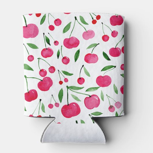 かわいい水色の赤いさくらんぼ 缶クーラー (裏面)