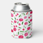 かわいい水色の赤いさくらんぼ 缶クーラー (缶裏面)