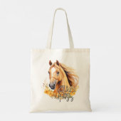 かわいい水色の馬 トートバッグ (裏面)