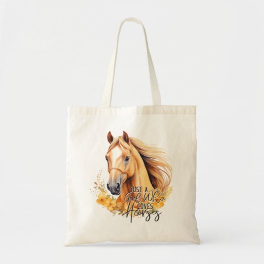 かわいい水色の馬 トートバッグ (正面)