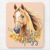 かわいい水色の馬 マウスパッド (正面)