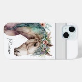 かわいい水色の馬 Case-Mate iPhoneケース (裏面 (横))